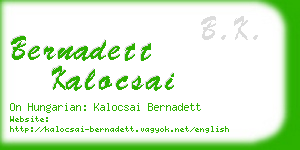 bernadett kalocsai business card